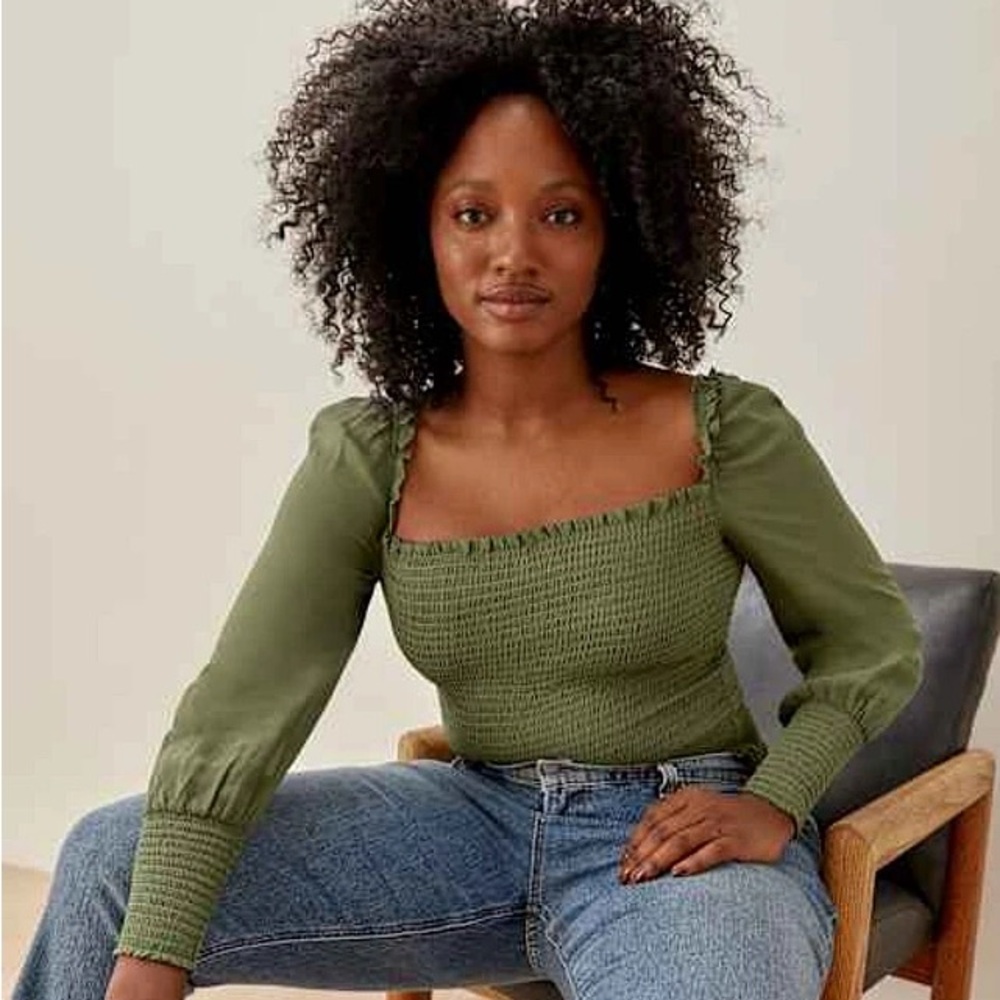 Reformation Pinto Smocked Top